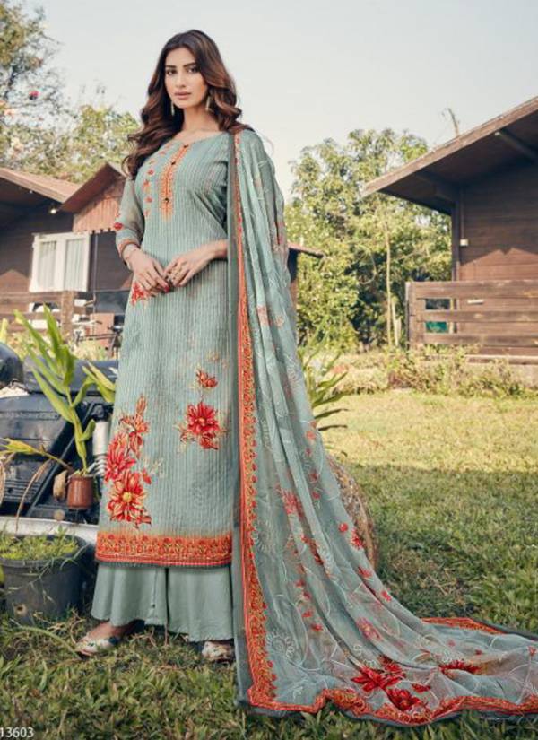 Arise Digital Print with Sequence Work Georgette Party Wear Plazzo Suit Collection 13601-13608